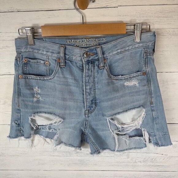 American Eagle Outfitters Shorts SZ 6 Vintage High Rise Distressed Cut Off Vacay - Picture 4 of 15